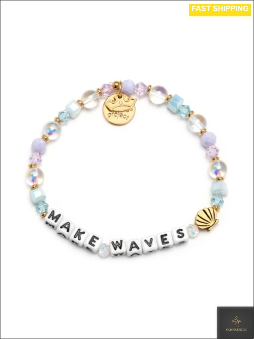 Gold Plated Brass Stretch Bracelet, Handcrafted Beaded Stackable Gift